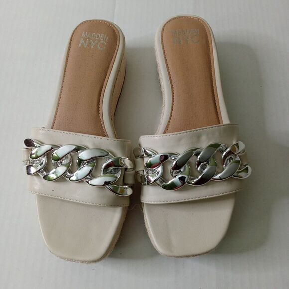 Shoes - Madden NYC Womens Size 9 Sandals Shoes Slip On Wedge Heel